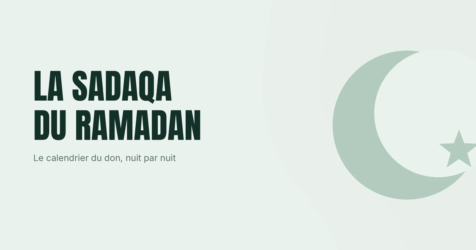 Croissant de lune et étoile illustrant le don pendant le mois de Ramadan