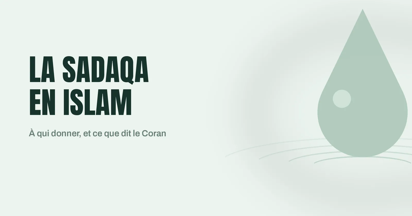 Goutte d'eau et ondes concentriques illustrant l'aumône volontaire en islam